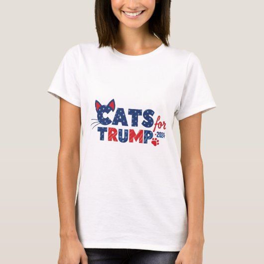 Cats for Trump pawsデザイン2024 Tシャツ (正面)