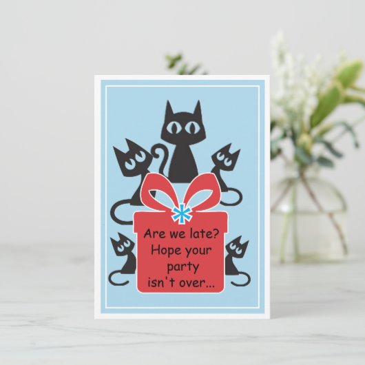 Cats! Fun Flat birthday card! カード (スタンド正面)
