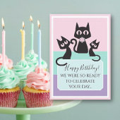 Cats! Funny! Cute Birthday Card カード