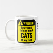 Cats Funny Personalized Warning コーヒーマグカップ (左)