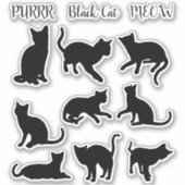 Cats Galore - Black Cat – ステッカーコレクション シール (正面)