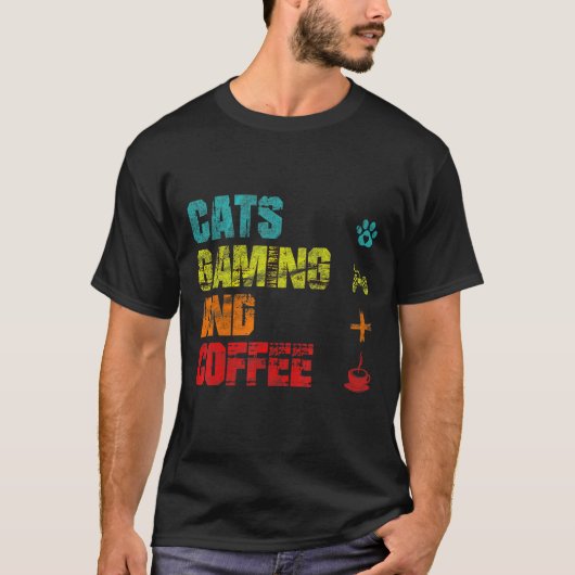Cats Gaming And Coffee Cat S Essentials Tシャツ (正面)
