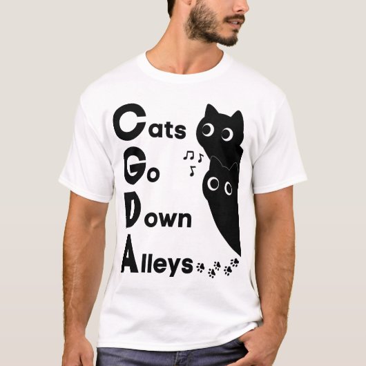 Cats Go Down Alleys CGDA 音楽理論 Tシャツ (正面)