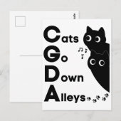 Cats Go Down Alleys CGDA Music Theory ポストカード (正面/裏面)
