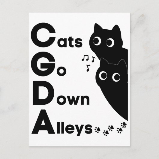 Cats Go Down Alleys CGDA Music Theory ポストカード (正面)