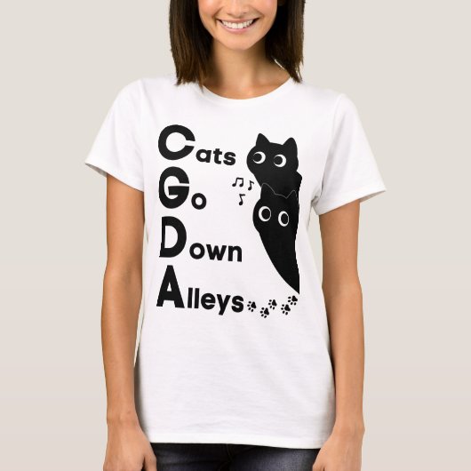 Cats Go Down Alleys CGDA Music Theory Tシャツ (正面)