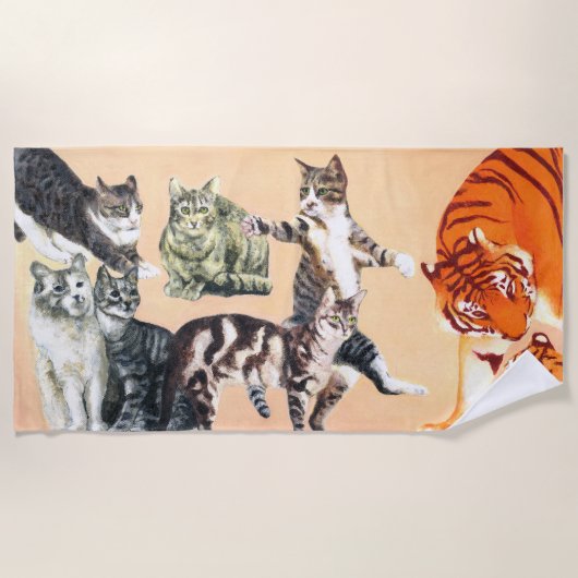 Cats Going to the Beach Beach Towel ビーチタオル (正面)