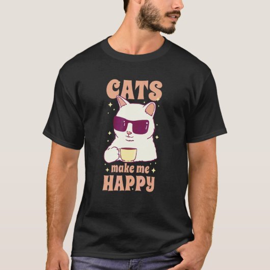 Cats Happy Coffee Tシャツ (正面)