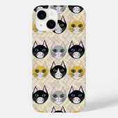 Cats Herringbone Beige Case-Mate iPhoneケース (裏面)