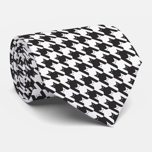 Cats Houndstooth Tie ネクタイ (ロール)
