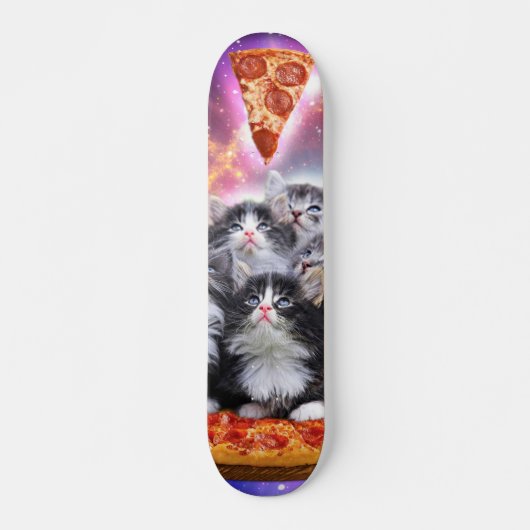 Cats Illuminatis and pizza スケートボード (正面)