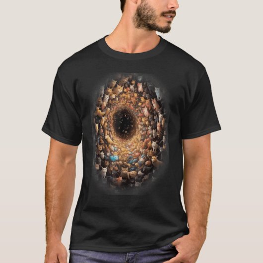 Cats in Black Hole  Cat  Cat Mom Cat Dad Men Women Tシャツ (正面)