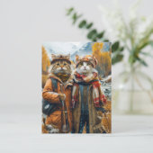 Cats in Canadian Autumn Mountains シーズンポストカード (スタンド正面)