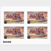 Cats in KimonosヴィンテージLouis Wain 長方形シール (シート)