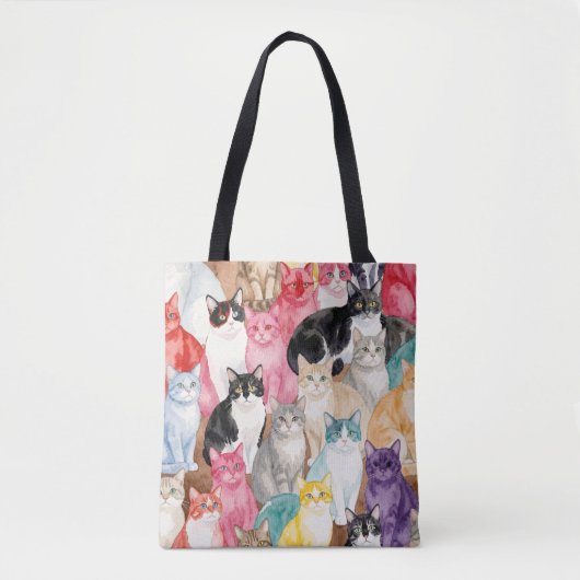 Cats in Multicolour トートバッグ (正面)