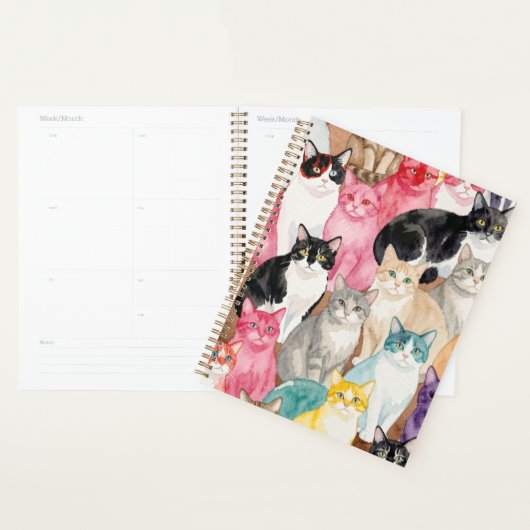 Cats in Multicolour プランナー手帳 (ディスプレー)