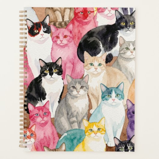 Cats in Multicolour プランナー手帳 (正面)