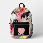 Cats in Multicolour プリントバックパック (正面)