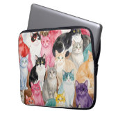 Cats in Multicolour laptop case ラップトップスリーブ (正面左)