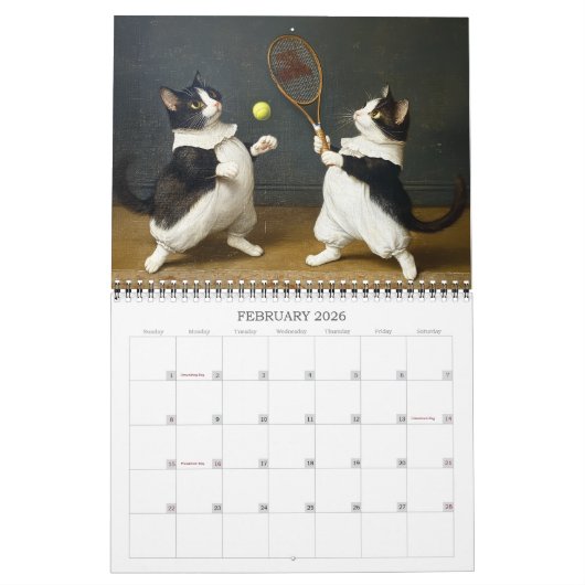 Cats in Old Master Paintings 2026 Wall Calendar カレンダー (2月 2026)