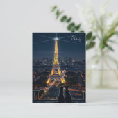Cats in Parisエッフェルタワーat Night ポストカード (スタンド正面)