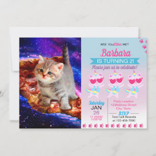 Cats in space pizza 招待状