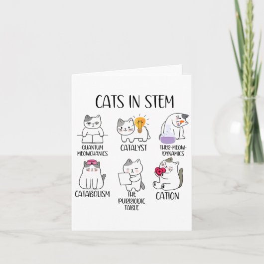 Cats In Stem Funny Science Meme Scientist Nerd Cat カード (正面)