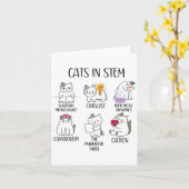 Cats In Stem Funny Science Meme Scientist Nerd Cat カード (黄色い花)