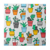 Cats in the flowerpots タイル (正面)