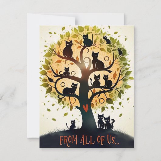 Cats In Tree Friends誕生日カード シーズンカード (正面)