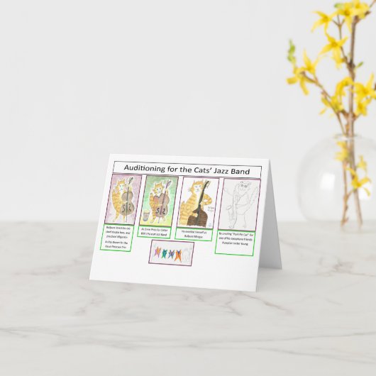 Cats Jazz Band カード (黄色い花)