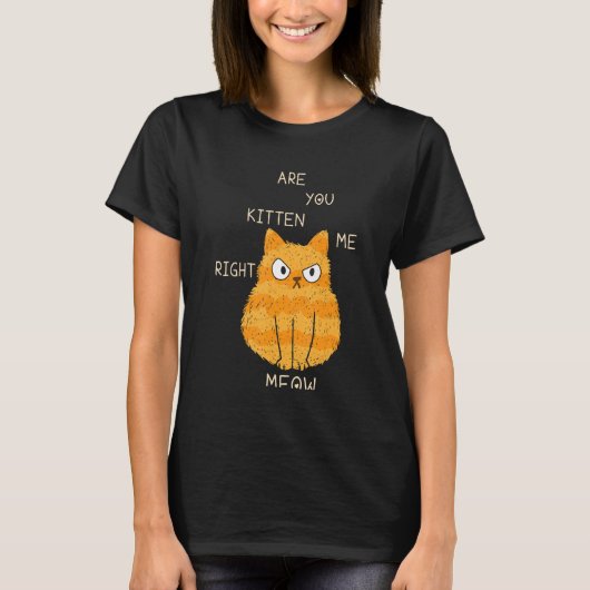 Cats Joke Are You Kitten Me Right Meow Cat Dad And Tシャツ (正面)