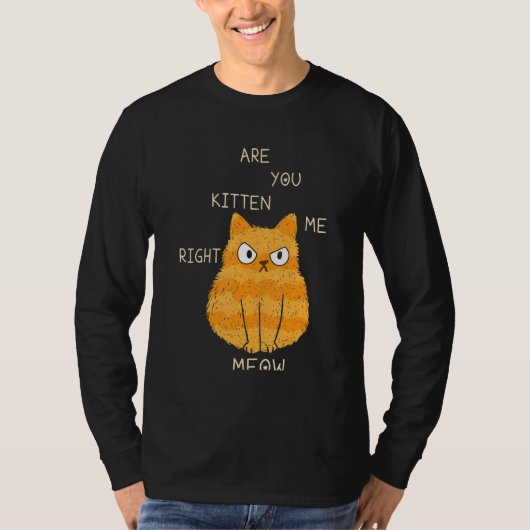 Cats Joke Are You Kitten Me Right Meow Cat Dad And Tシャツ (正面)