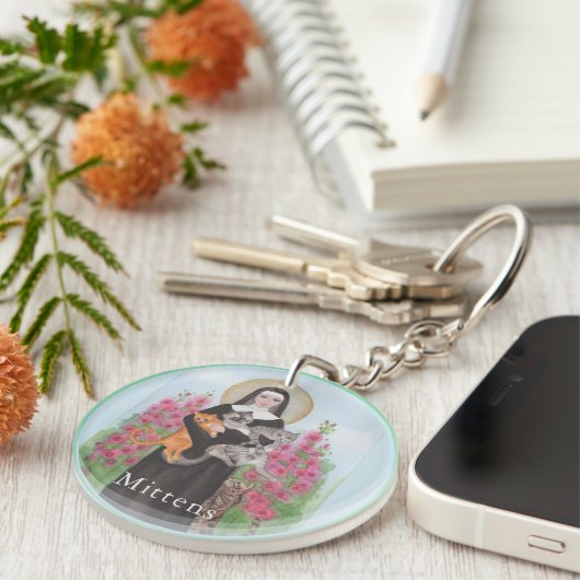 Cats Keychain Memorial Your Text キーホルダー (正面右)