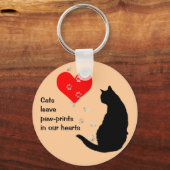 Cats leave paw-prints in our hearts キーホルダー (正面)