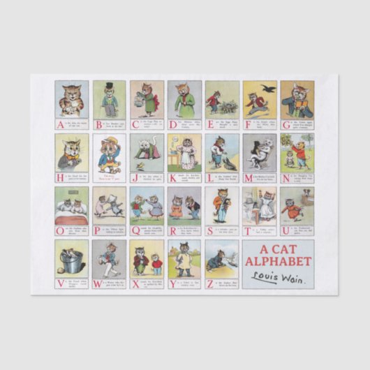 Cats, Louis Wain（背景色を変更可能） 薄葉紙 (正面)