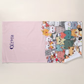 Cat's love  ビーチタオル (正面)