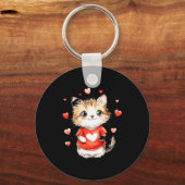 Cats Lover Heart Girls Kitten Valentine’s Day Wome キーホルダー (正面)