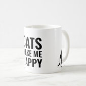Cats make me happy コーヒーマグカップ (正面右)