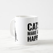 Cats make me happy コーヒーマグカップ (正面左)