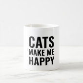 Cats make me happy コーヒーマグカップ (中央)