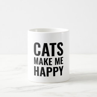 Cats make me happy コーヒーマグカップ