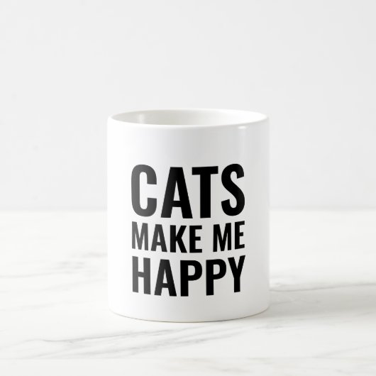 Cats make me happy コーヒーマグカップ (中央)