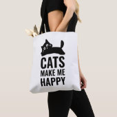 Cats make me happy トートバッグ (クローズアップ)