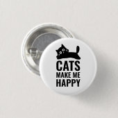 Cats make me happy 缶バッジ (正面&裏面)