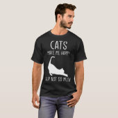 Cats Make Me Happy  For Kitten Cat Tシャツ (正面フル)