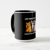 cats make me happy humans make マグカップ (正面左)
