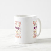 Cats Make Me Happy Mug コーヒーマグカップ (正面右)