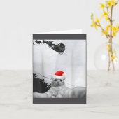 Cats Meme Funny Cat Selfie With Santa Hat Christma カード (黄色い花)