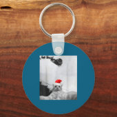 Cats Meme Funny Cat Selfie With Santa Hat Christma キーホルダー (正面)